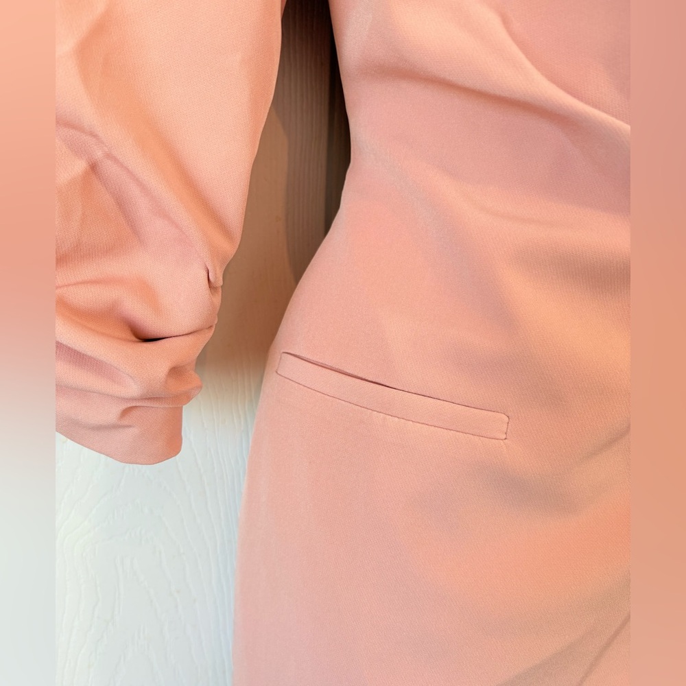 MISS SELFRIDGE Dusty Pink Rose Mini Coat Dress Size 4 - Picture 4 of 9